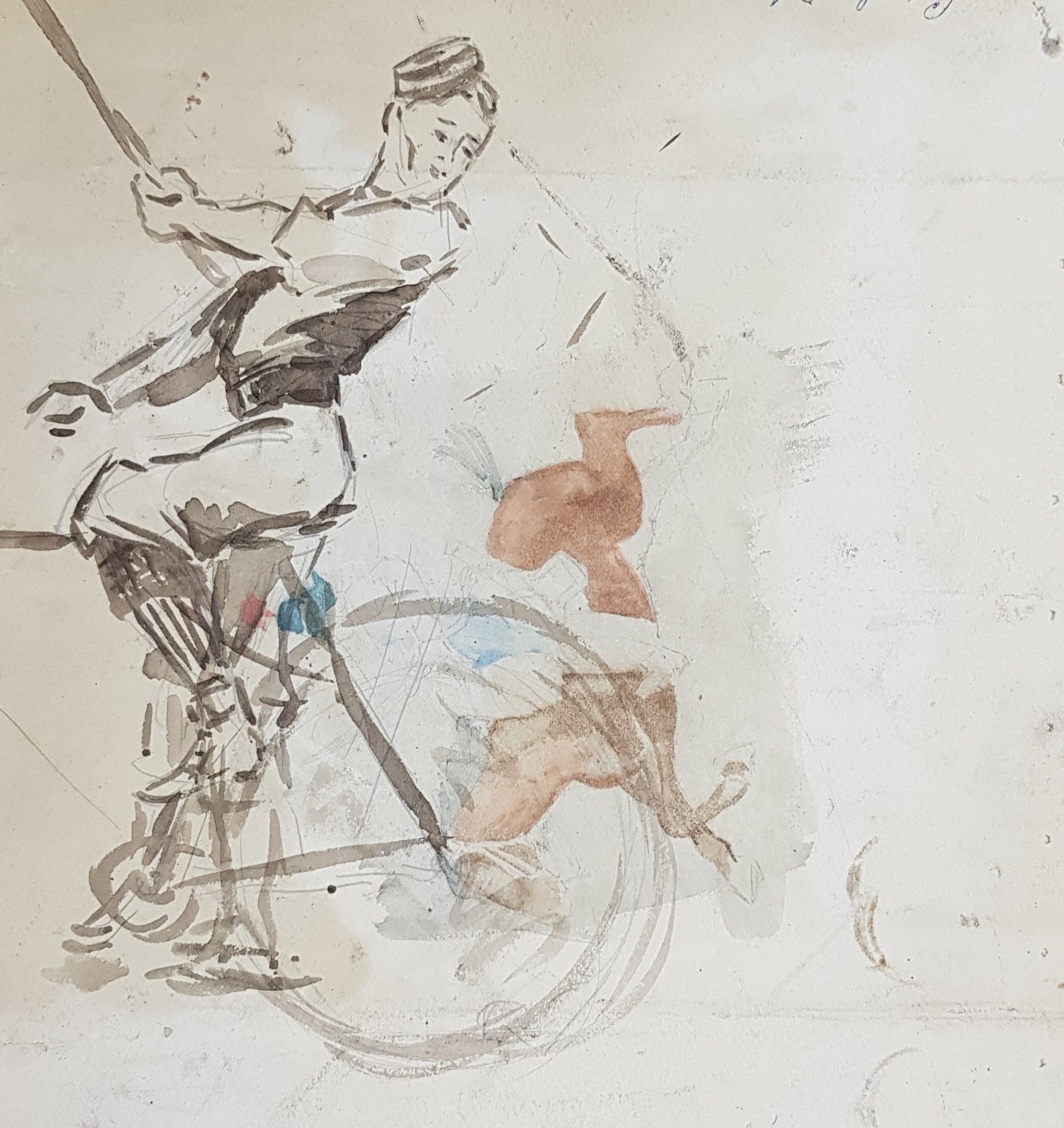 Cycles X (le verso), Fernand Léger, 1899-1900. H. 33,5 cm X L. 24cm. Inv. MFL.2018.9.1 © Musée Fernand Léger - André Mare / ADAGP, Paris, 2020