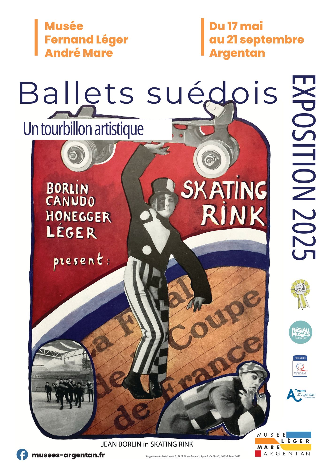 Affiche du Focus 2025 du Musée Fernand Léger - André Mare, Ballets suédois : Un tourbillon artistique, © ADAGP, Paris, 2025